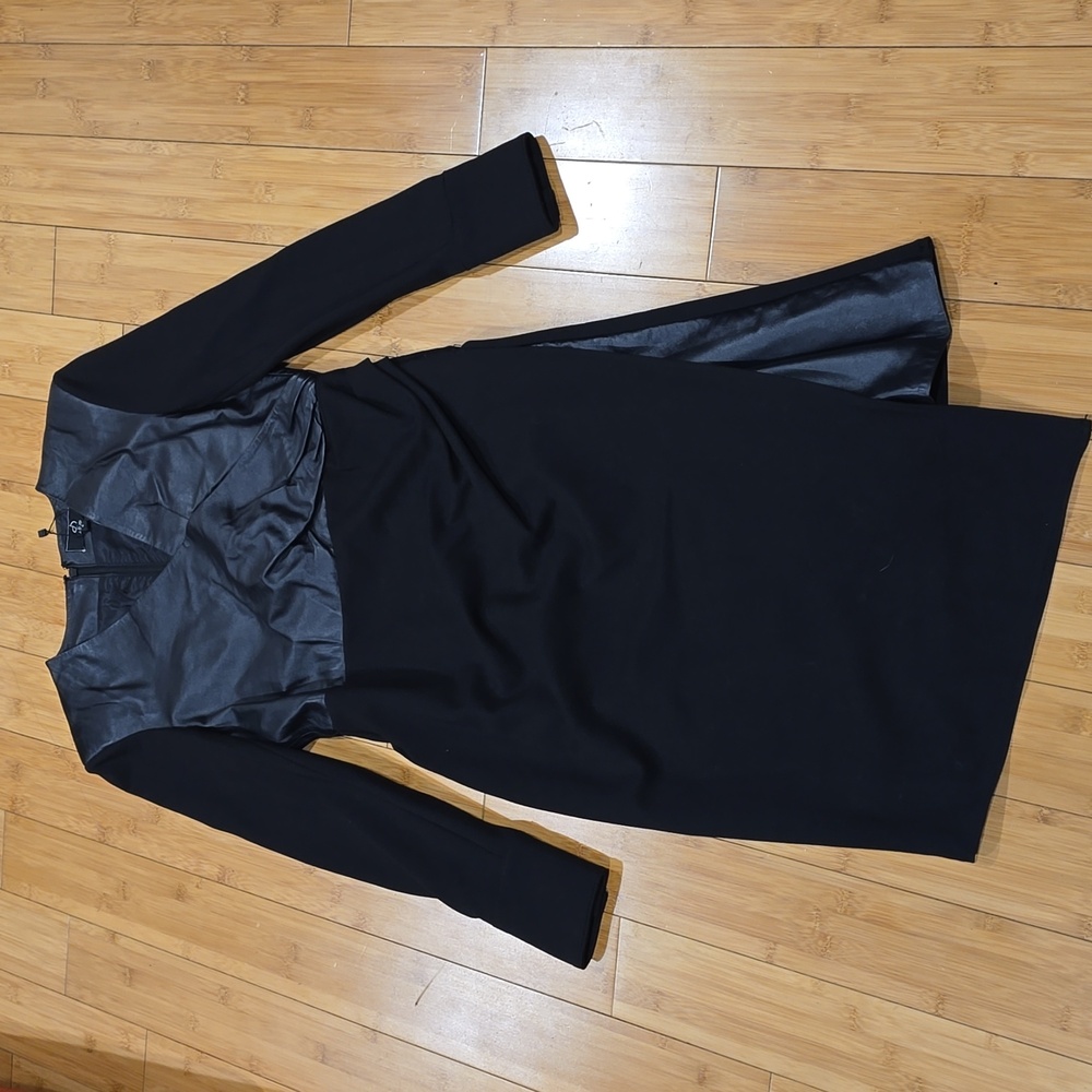 J. Dosi Black Dress with Leather
